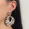 The Maillard Autumn Fashion Retro Wild Geometric Leopard Print Wooden Round Earrings Are Simple, Niche and Versatile
