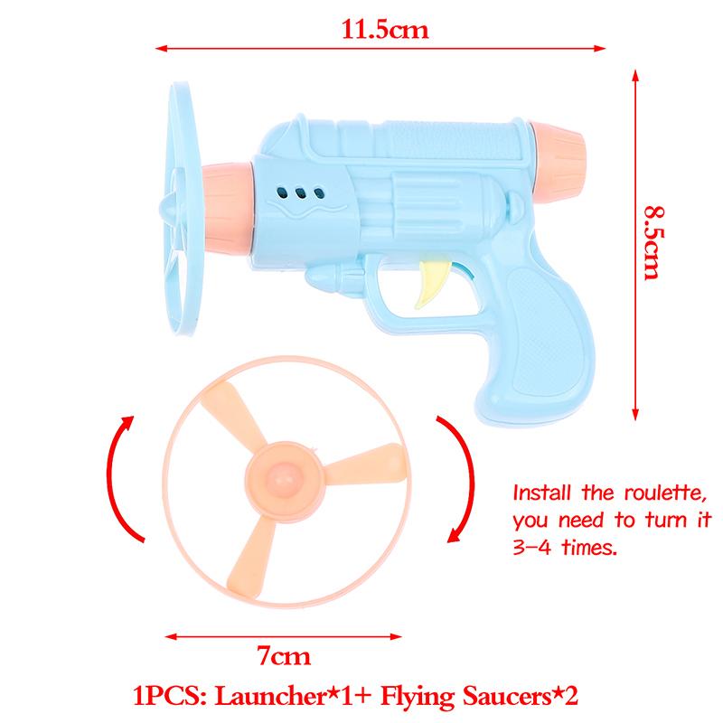 Flying Bamboo Dragonfly Flying Saucer Gun Flying Disc Outdoor Toy Launcher