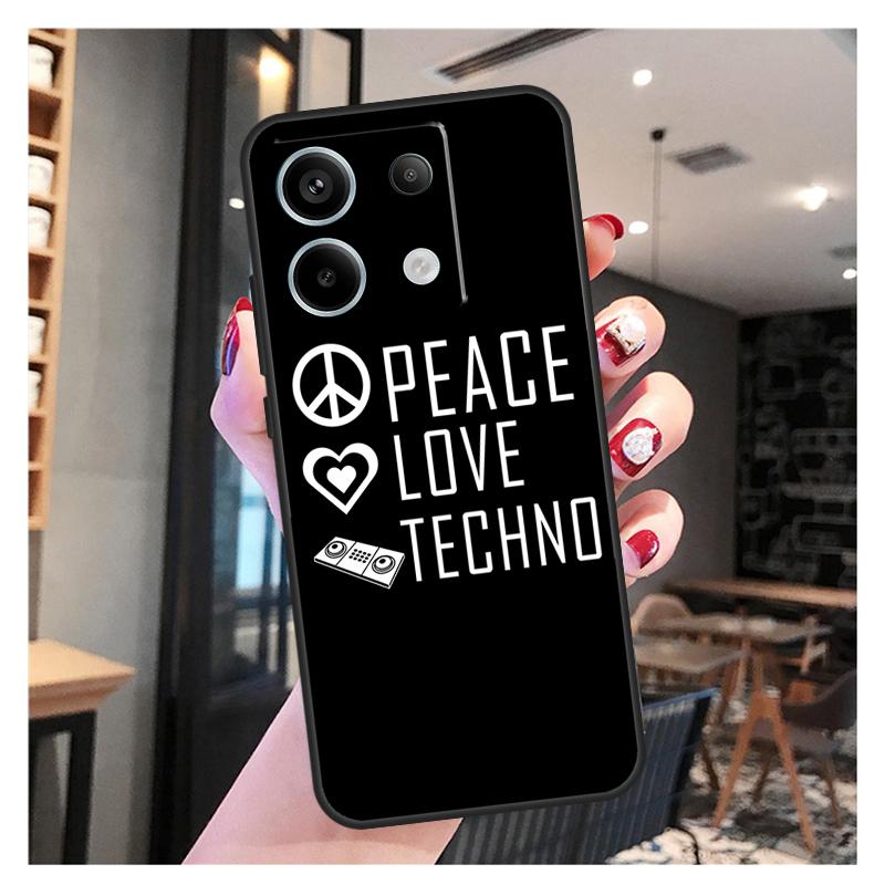 Love Techno Music Quotes Case For Xiaomi Redmi Note 13 Pro 12 11 9 10 12S 11S 10S 9S Redmi 13 12 10C 12C 13C Cover