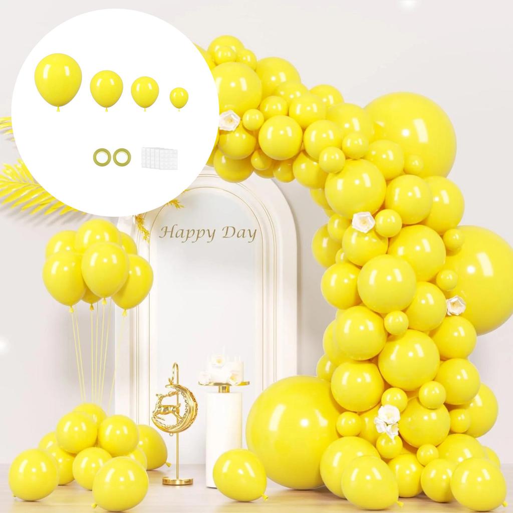 130pcs Yellow Balloons, Different Sizes Party Latex Balloons For Boys And Girls Birthday Baby Baptism Reveal Wedding Sunflower Party Decoration