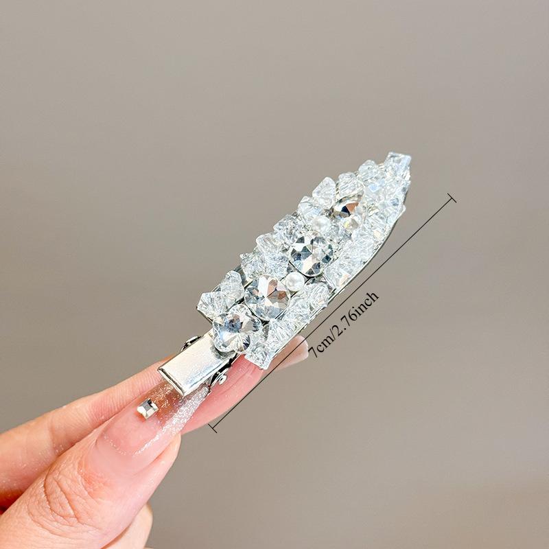 2Pcs Crystal Pearl Sparkling Diamond Hair Clip,Sparkling Exquisite,Date Party,Women's Daily Style Fashion Headwear Hairclip
