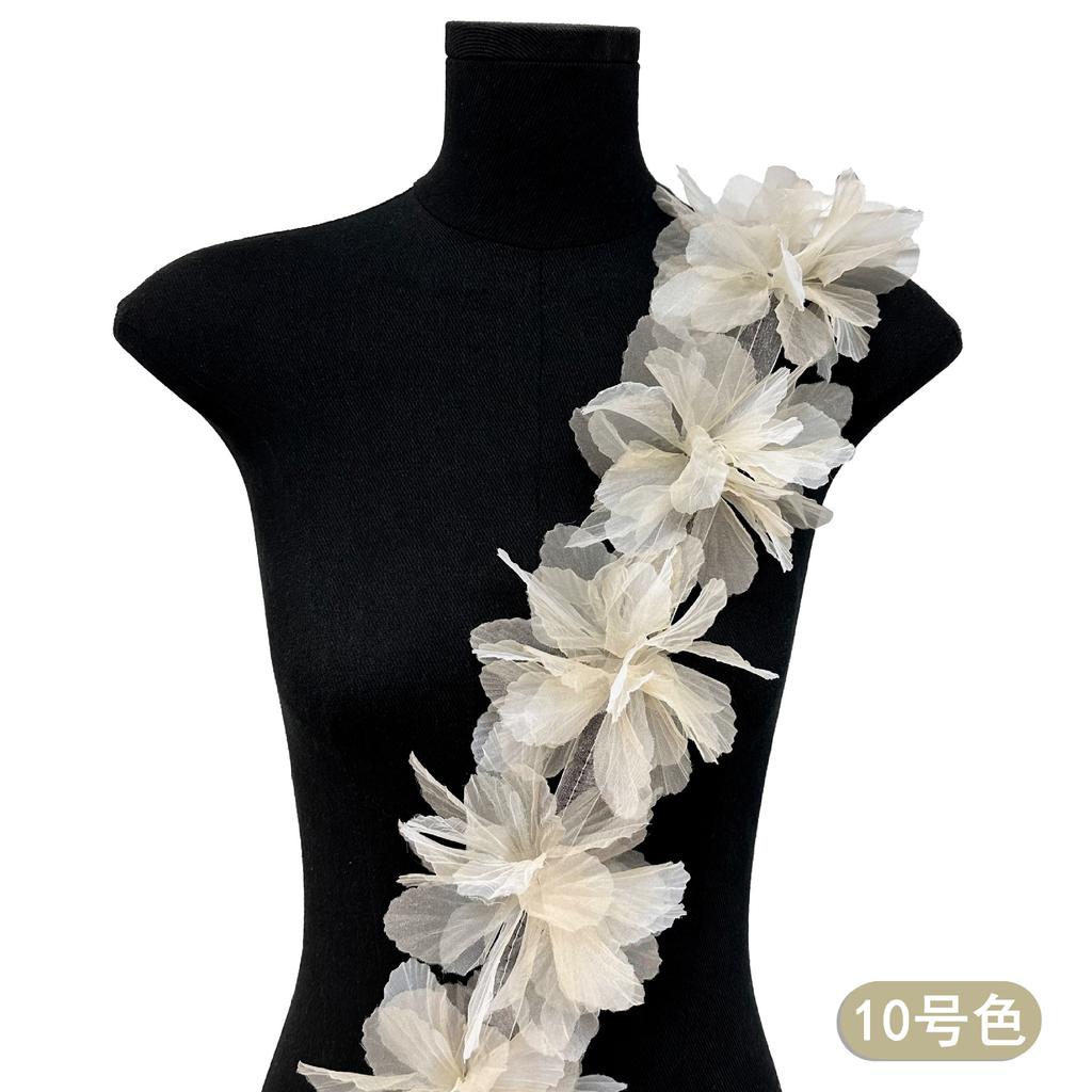 Colorful Gradual Change Gauze Three-Dimensional Flower Clothing With Shoes, Hats, Bags, Children'S Clothing Accessories, Decorative Flowers