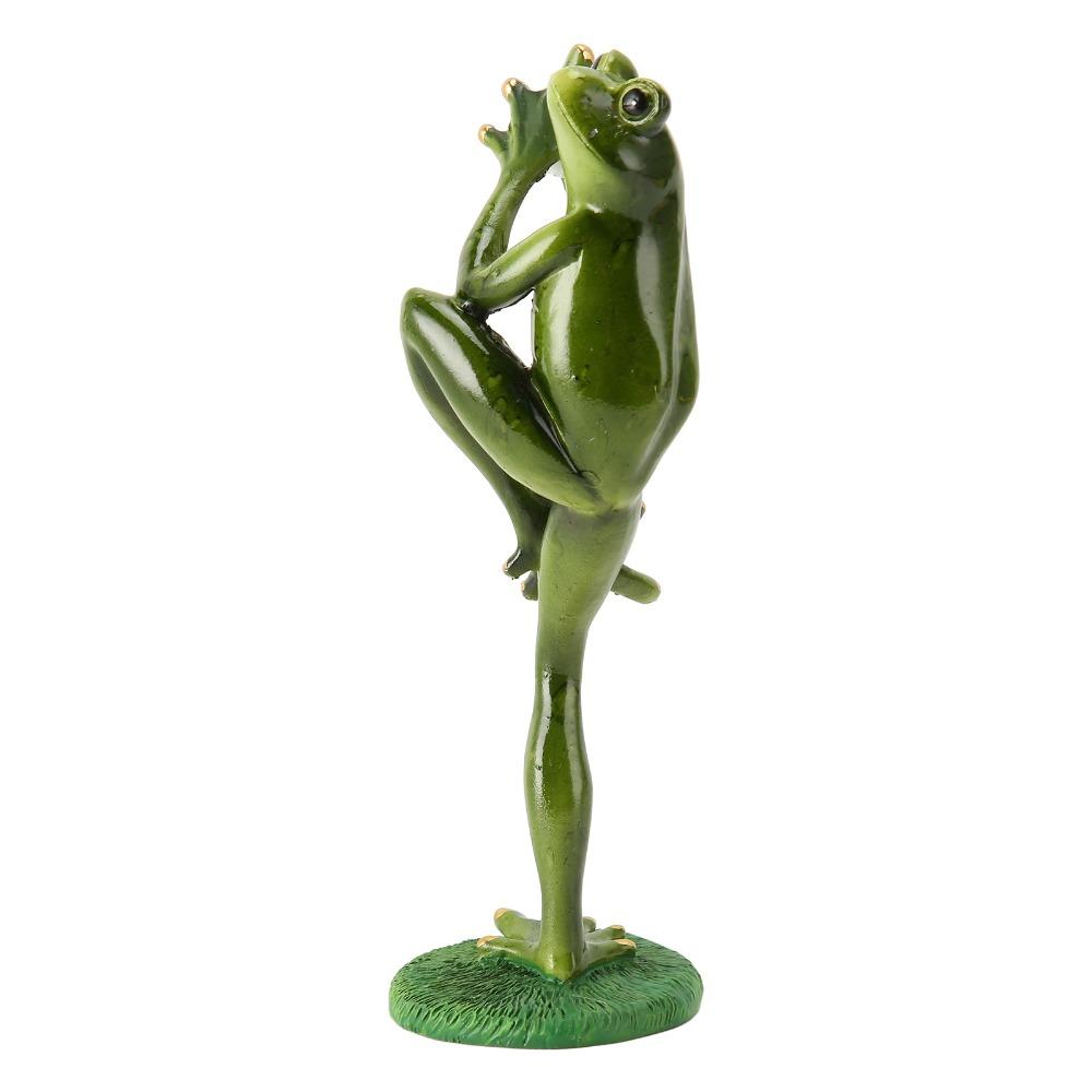 Resin Resin Motion Style Outdoor Decorative Sculpture Toad Green Weather Adaptive Exterior Resin Statue Decorative Sculpture