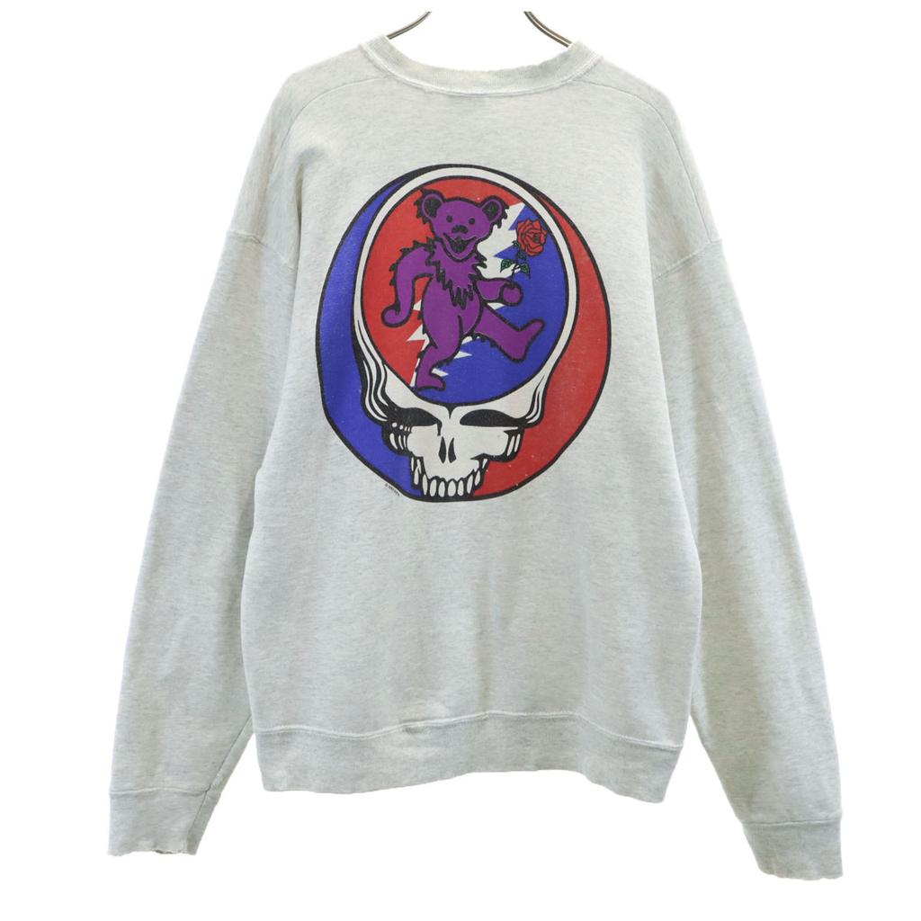 FRUIT OF THE LOOM 90s Made In USA Old Back Print Grateful Dead Bear Long Sleeve Sweat Trainer Men's Used