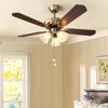 Retro American Chandelier Fan with LED Light for Living Room or Bedroom
