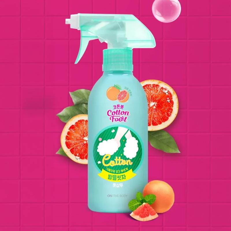 ON THE BODY Baumwoll-Fußshampoo Frische Grapefruit Minze 385ml