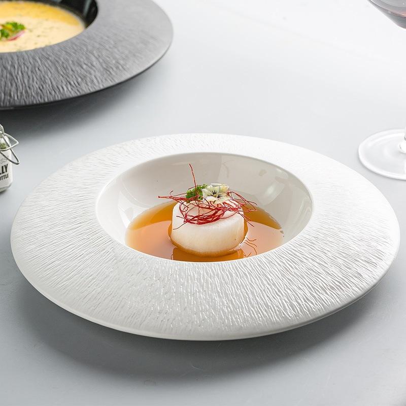 Japanese Straw Hat Plate, Creative Features, Deep Plate, Crucian Carp Soup Plate, Ceramic Pasta Plate, Pastry Plate, Dessert Plate, Tableware