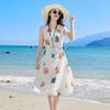 Chiffon Beach Outfits: Stylish Mother-Daughter Dresses for Family of Three or Four