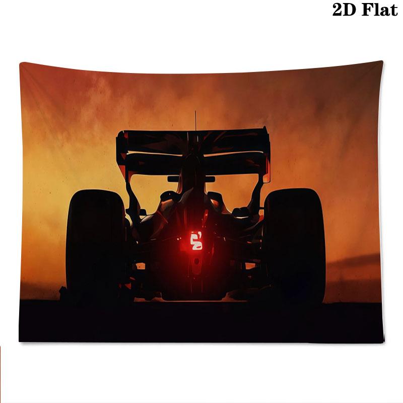 Racing car Wall tapestry, aesthetic printed fabric blanket, suitable for bedroom, living room, and home decor.