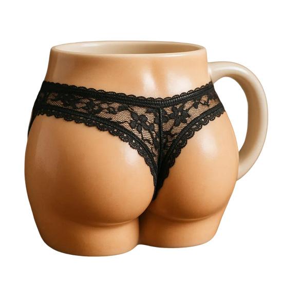 Vtipný hrnek na kávu ve tvaru zadku, novinka, hrnek ve tvaru boků 285 ml, sexy hrnek na pití boků, humorné dárky pro ženy a muže