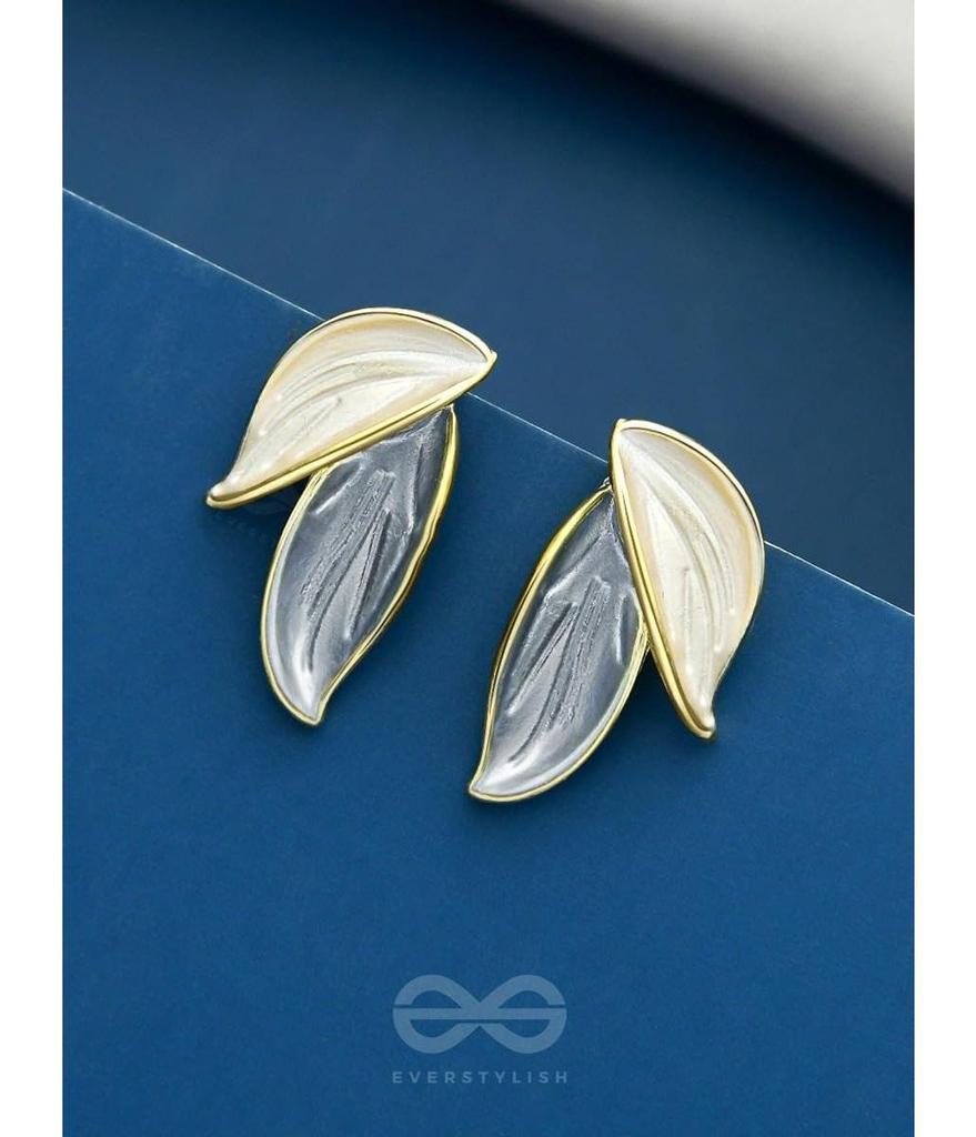 Dual Leaf Stud Earrings for Women | Lightweight Trendy Earrings | Everyday Wear Stylish Statement Studs for Women