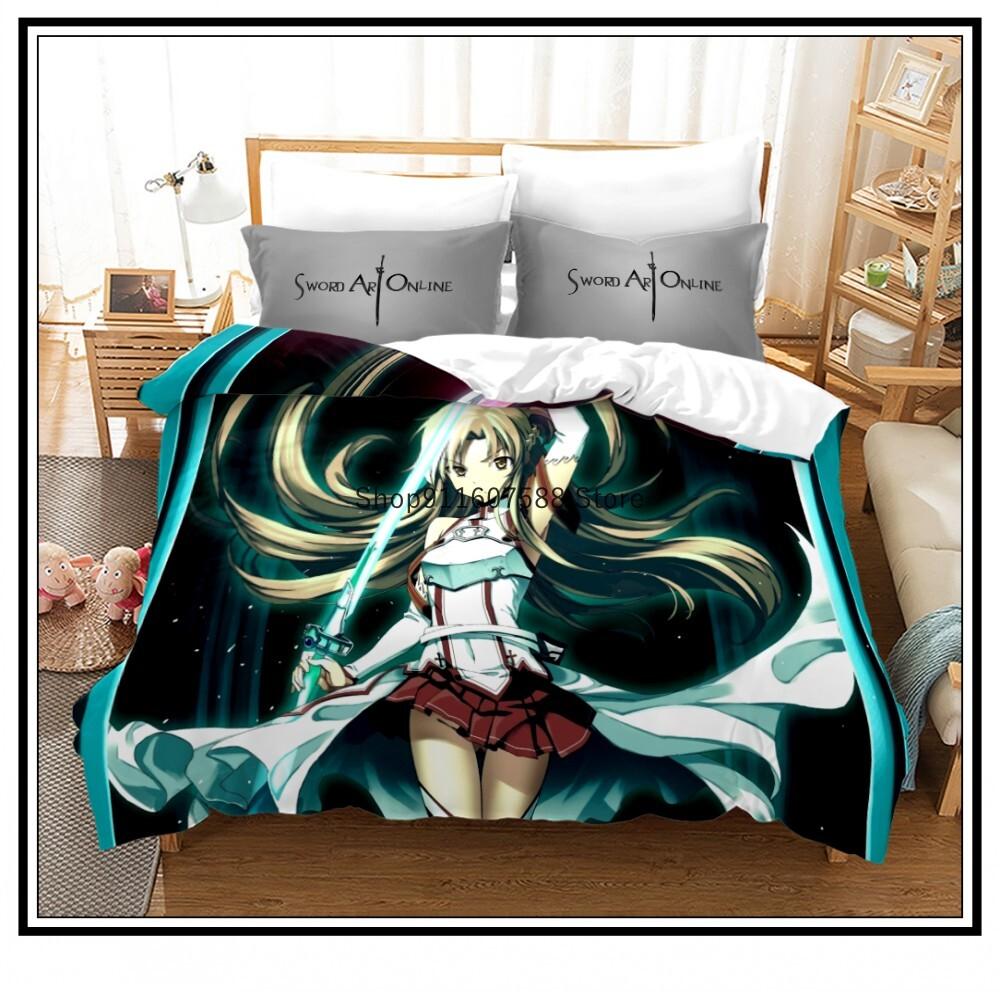 Anime Sword Art Online Duvet Covers 3D Printed Bedding Set Pillowcases kids Bedclothes Bed Linen Luxury Home Textiles