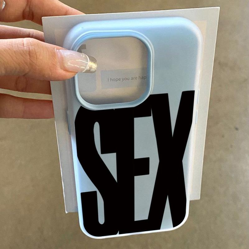 Funda de Teléfono Elegante con Estampado de Letra Inglesa Sexo Para iPhone 17 Pro 16 15 14 13 12 11 Pro Max XS XR X 7 8 Plus Funda Protectora Antigolpes 2 en 1