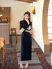 Elegant Chenille Long-Sleeve Cheongsam: 2025 Winter New Year Style