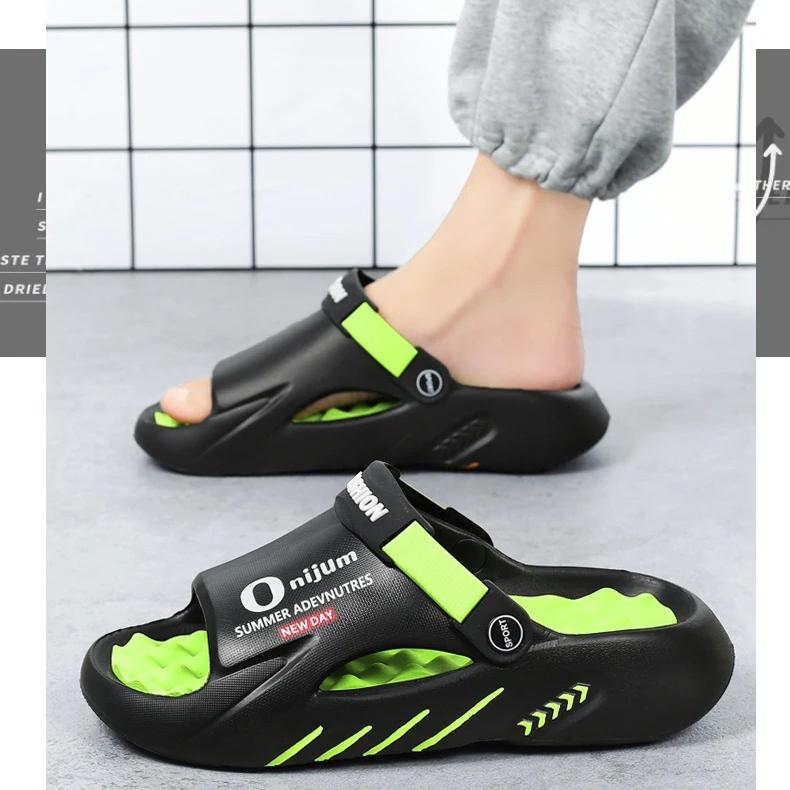 Moda Uomo Pantofole da Massaggio Sandali da Interno ed Esterno Spiaggia Scarpe Casual Ciabatte Sandali da Uomo Grandi Dimensioni Comode Morbide Taglie Forti