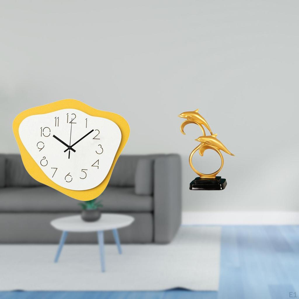 Acrylic Dolphin Wall Clock Modern Office Ornament Silent Timepiece Lifelike Collectible Home