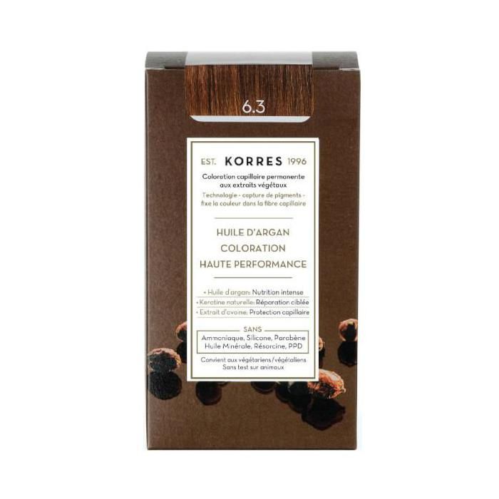 Coloration Permanente - KORRES - Blond Miel Doré 6.3 - Sans ammoniaque - Crème - Tous types de cheveux