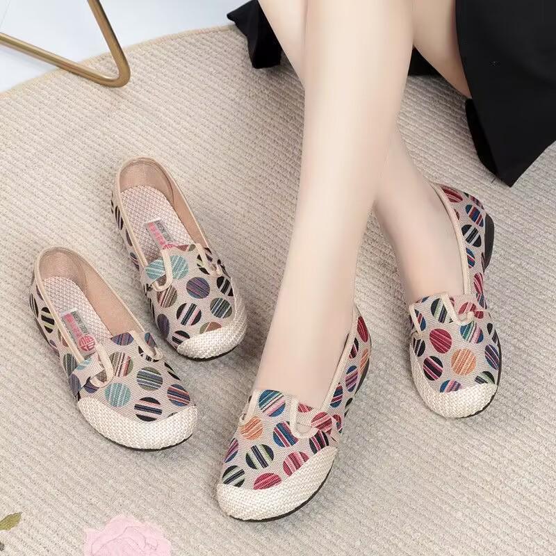 Spring/Summer Women's Comfortable Canvas Slip-On Shoes - Versatile, Non-Slip Soft Sole