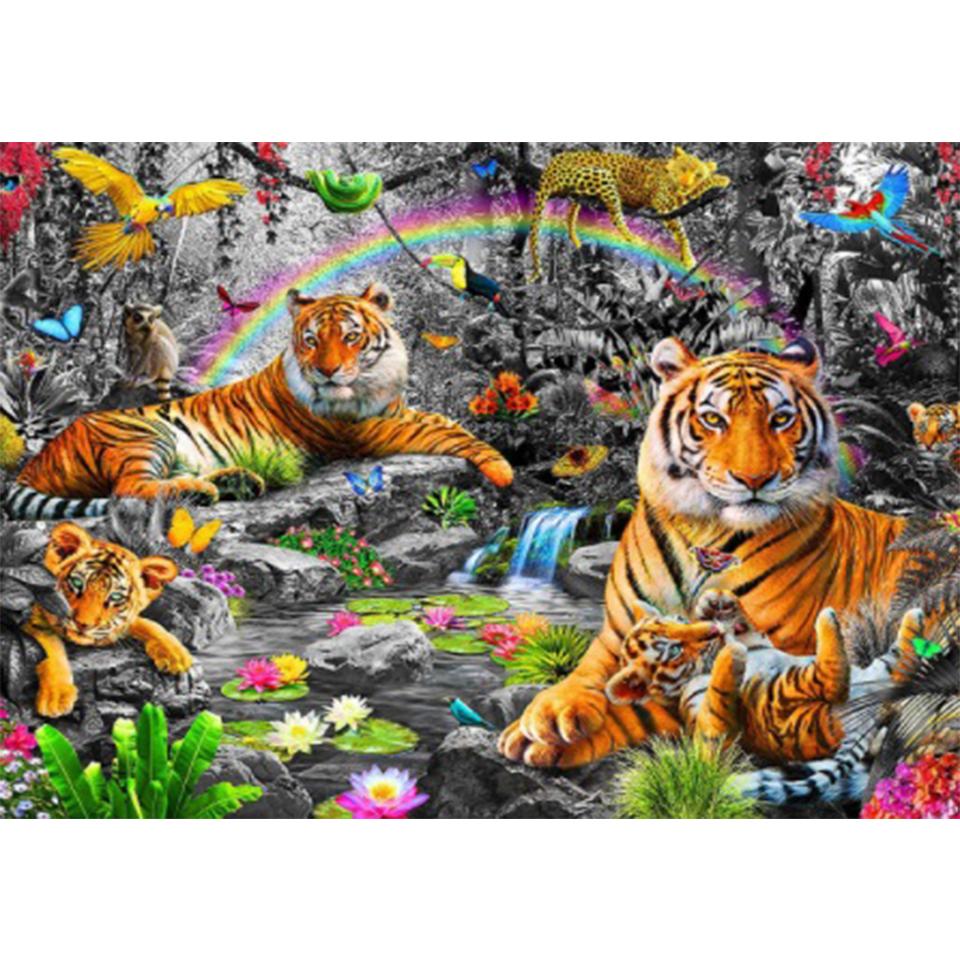 5D DIY алмазная живопись с животными, стразами, тигром, художественная картина, полная Алмазная вышивка, мозаика, набор для вышивки крестом, домашний декор, подарок