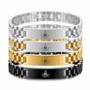 Edelstahl Freimaurersymbol Armband Herren Geometrisches Design Laser Graviert Gold Zweifarbig Schwarz Optionen