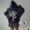 Damen Kapuzenjacke mit Rückendruck, Europäischer & Amerikanischer Stil, Grenzüberschreitend: Herbstmode, Lockere Passform, Süß & Würzig