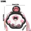 Cute Water Bottle With Straw 0.67oz Cat Paw Design Children Drinking Cup Large Capacity Shoulder Strap Leakproof Kettle For