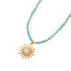 Colliers Pendentifs Étoile Solaire en Métal pour Femmes Bohémiens Colorés Chaîne de Perles Colliers Bijoux Exquis Faits à la Main