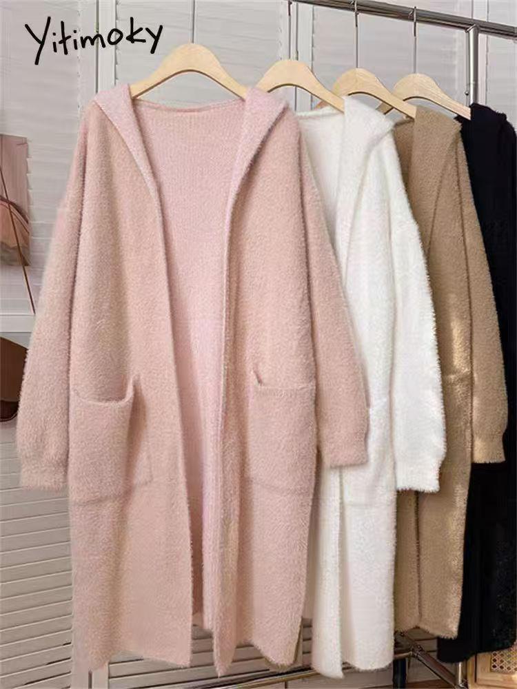 Women's 2025 Winter Hooded Imitation Mink Sweater Coat
