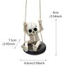 Scary Skeleton a Swing Hanging Statue Garden Decors Tire Swing Skull Sculptures Hanging Ornament for Patios Lawn Yard