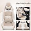 Universal Linen Cartoon Panda Car Seat Cushion Set for All-Season