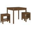 3 Piece Garden Bistro Set Honey Brown Solid Pine Wood