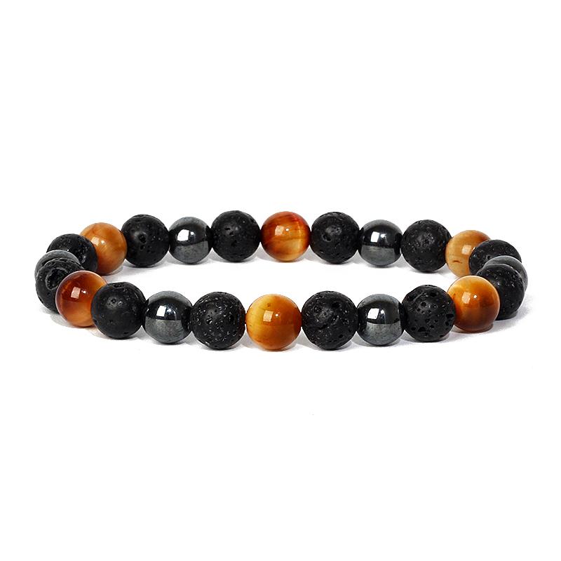 Facted Obsidian Hematite Tiger Eye Bracelets for Magnetic Health Protection Soul Jewelry Nature Stone Beads Bracelet Men Pulsera