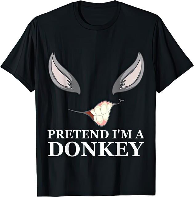Pretend Im A Donkey Funny Halloween Cool Lazy Men Women Graphic T Shirt XXXXL