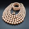 Perlen-Halskette für Damen Mehrsträngiges Armband und Ohrringe Set Kostümschmuck Zubehör