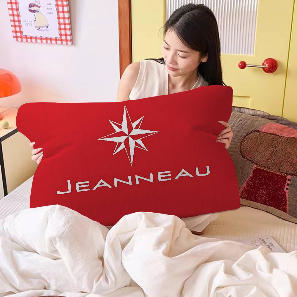 J-JEANNEAU-U Logo Cartoon Pillow Towels- Single Quick-Dry Polyester Pillowcase Pillow Core Cover Breathable