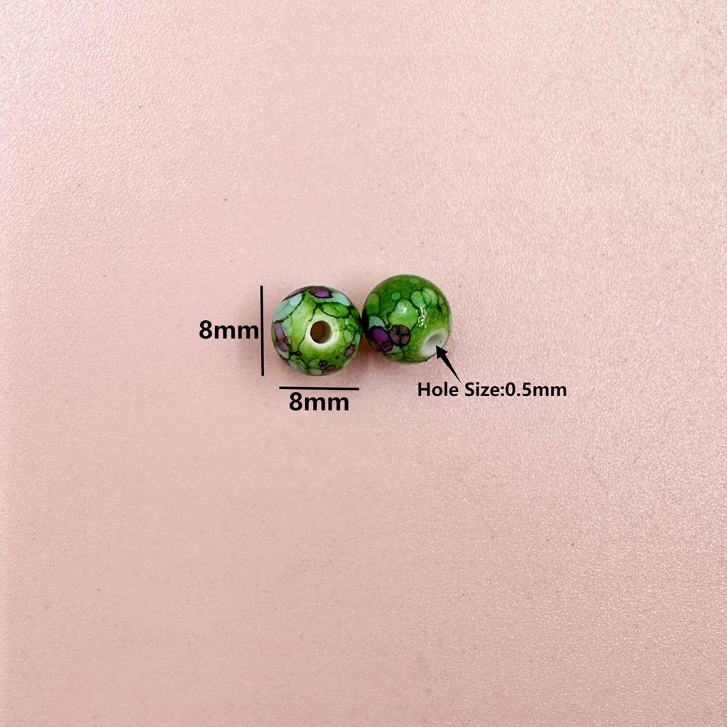 Zubehör für die Herstellung von Halsketten, DIY, farbiges Acryl, modisch, 50 Stück, 8 mm, lose Perlen, kleine Perlen, Armband