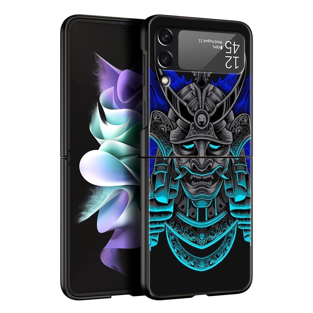 Etui na telefon Samurai Oni Mask dla Samsunga Galaxy Z Flip 3 4 5 Składana obudowa Dla Samsunga Z Flip3 Flip4 Twarde PC Fundas Pokrowiec Bumper