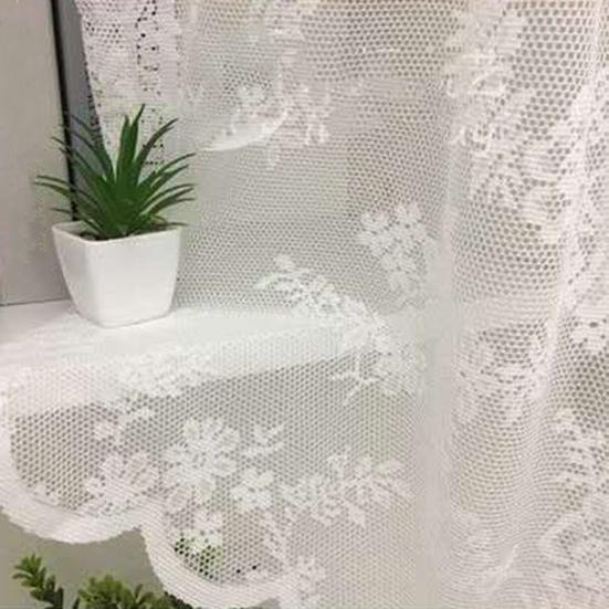 Tenda in tulle a 1 fetta, squisita decorazione romantica in poliestere, camera da letto, soggiorno, tenda in pizzo jacquard, decorazione domestica per bar