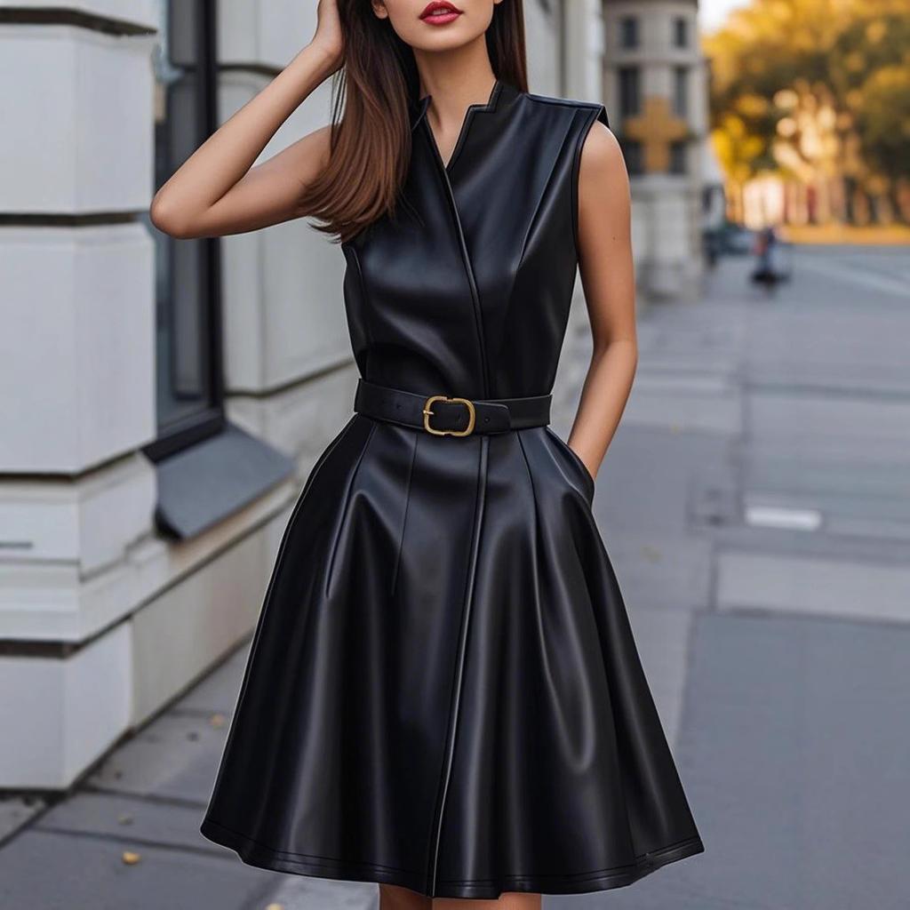 2025 Hot Selling New Fashionable French Style Sleeveless Waist Dress