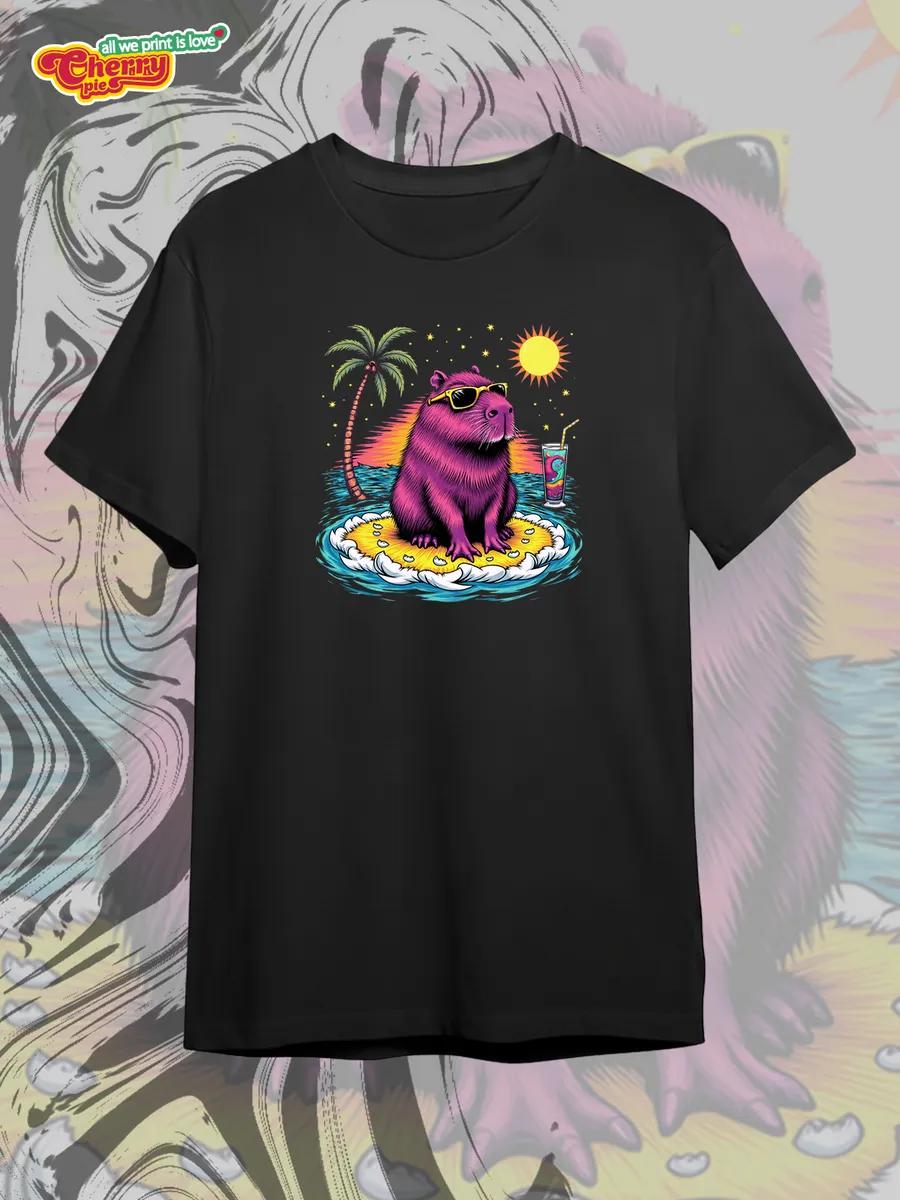 Black T-shirt with Homer in space print M