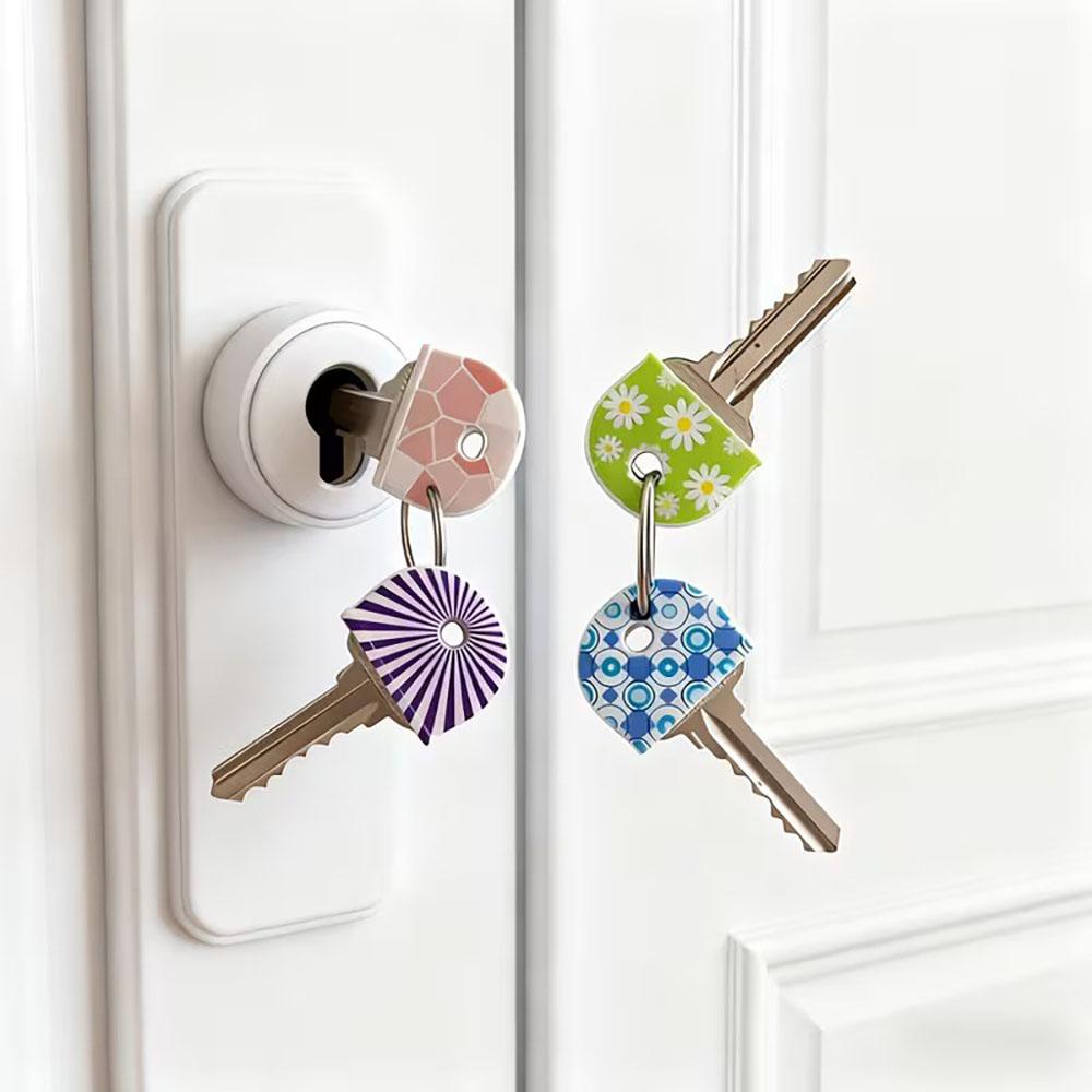 6pcs Key recognition sleeve, with anti slip grip and rich colors, suitable for various key shape