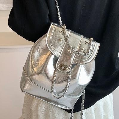 Original New Bag Women's Niche Versatile Chain Small Schoolbag American Retro Y2k Spice Girl Backpack Backpack