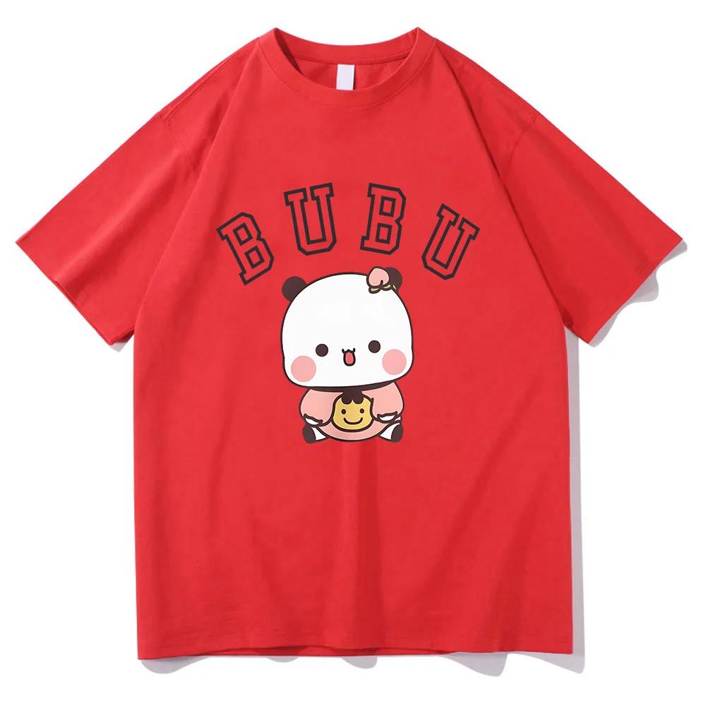Kawaii Bubu Dudu Panda Bear T-shirts Short Sleeve Summer Women Tee-shirt Cartoon Graphic Printing Tshirts Casual Girls Tees