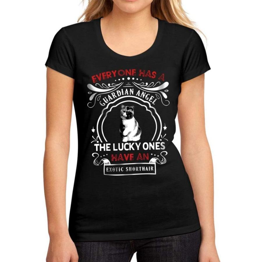 УЛЬТРАБАЗОВАЯ Женская футболка с принтом У каждого есть ангел-хранитель У счастливых есть кот Американская короткошерстная Экологичная S
