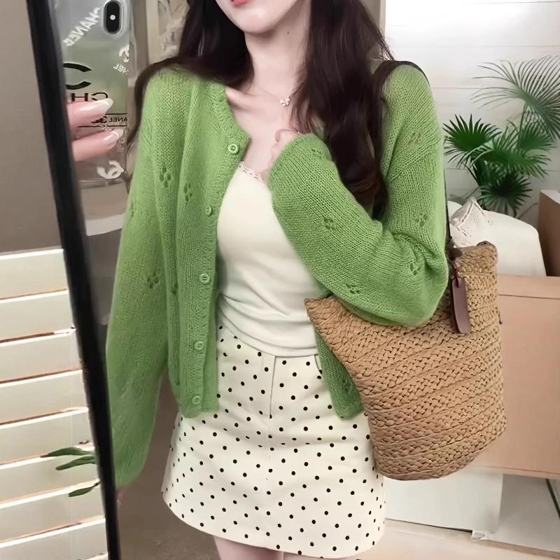 Design Sense Niche Chic Fashion Versatile Cardigan Single-breasted Top Blouse Jacket Spring New Sweater