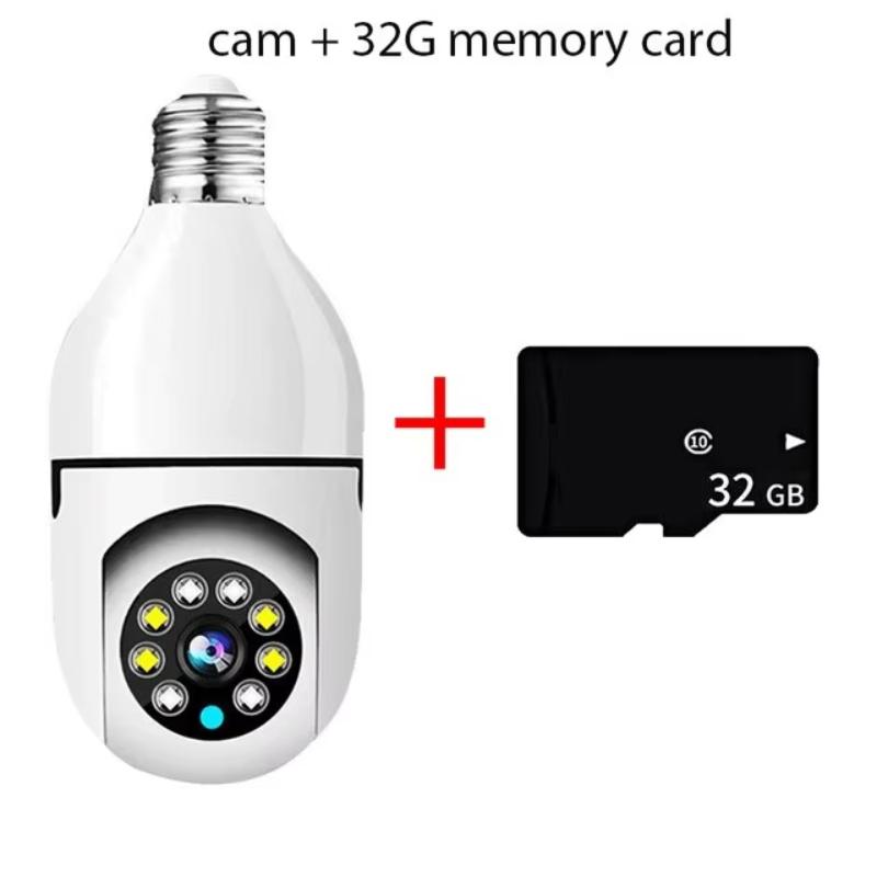 8MP E27 Bulb Wifi Surveillance Camera Indoor 4X Digital Zoom AI Human Detect Full Color Night Vision Wireless Cameras Smart Home
