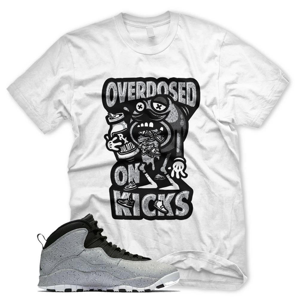 

New Overdosed on Kicks T Shirt for J1 10 X CEMENT WHITE GREY BLACK 4 5 2XL