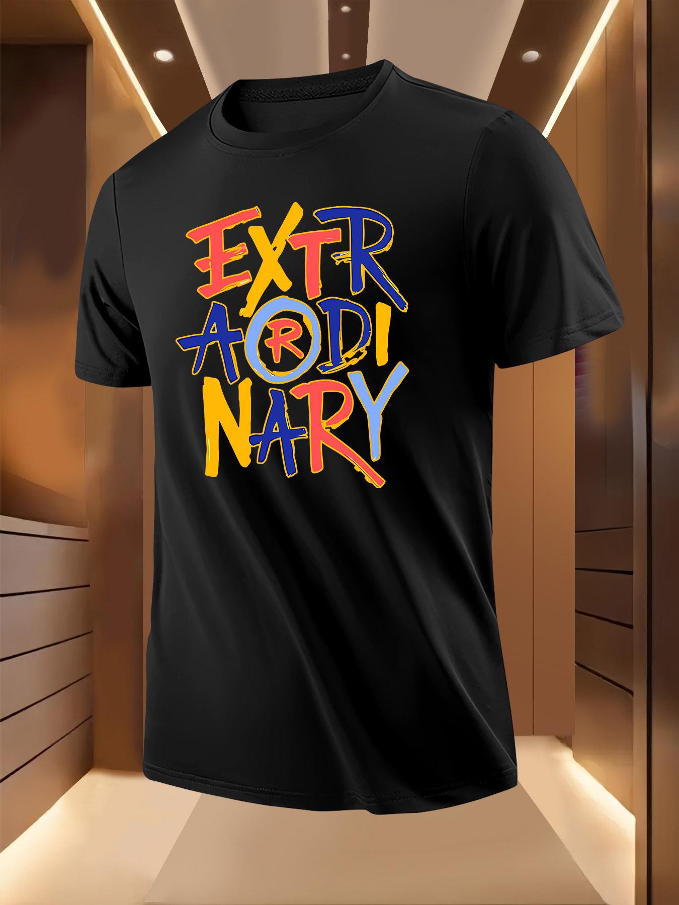 Summer Tshirt with Bold Extraordinary Print - Light Yellow S