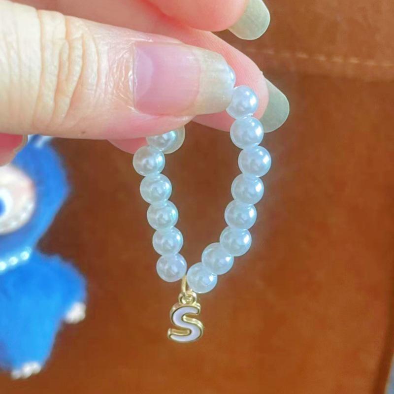 Mini Labubu 4th Gen Pearl Necklace with 26 Letter Pendant and Pendant Accessories for Doll Clothes