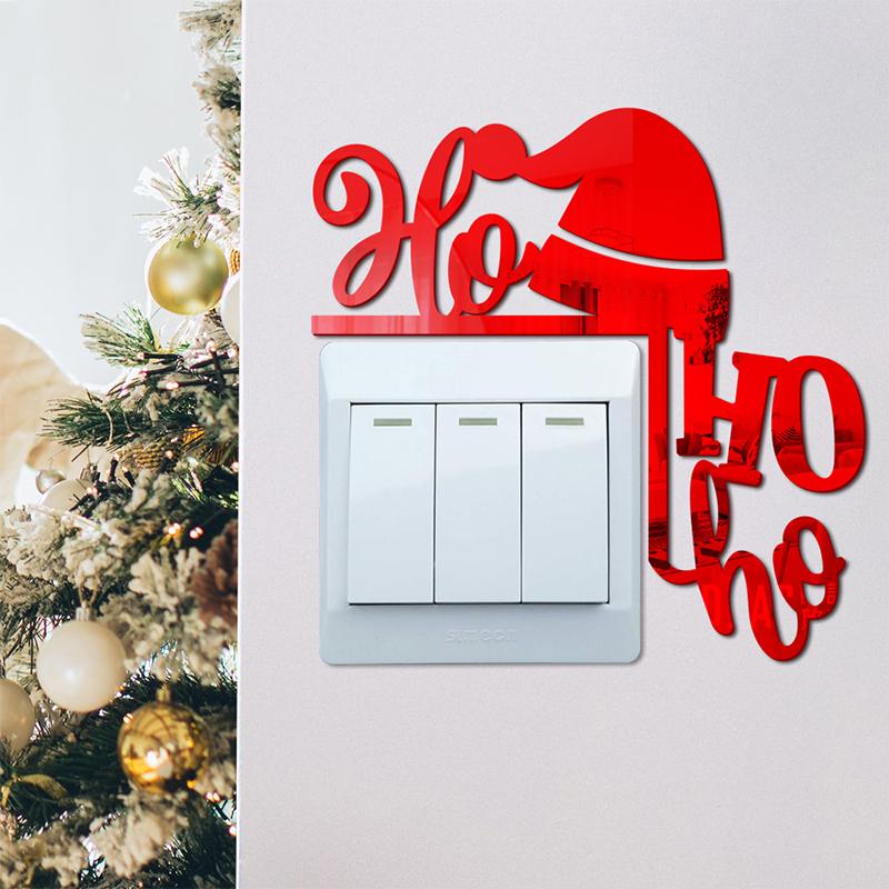 

Рождественские стереоскопические настенные наклейки для украшения переключателей DIY Home Самоклеящиеся акриловые зеркала